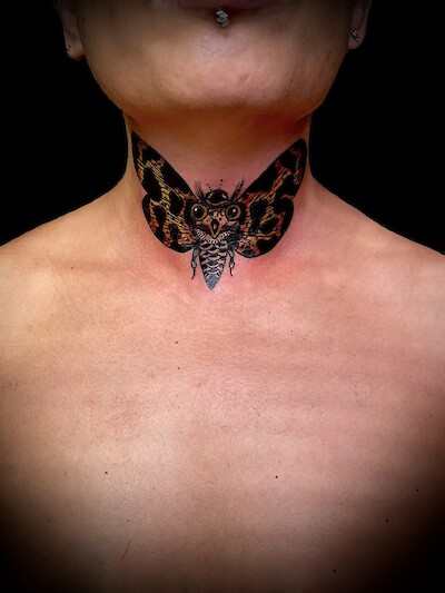 Calypso-Tattoo - Gallery - moth neck tattoo