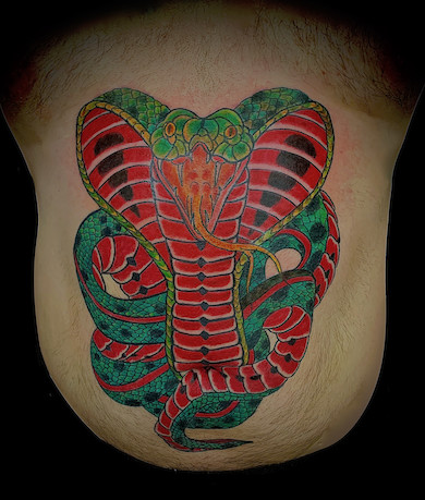 Calypso-Tattoo - Gallery, Cobra full front tattoo