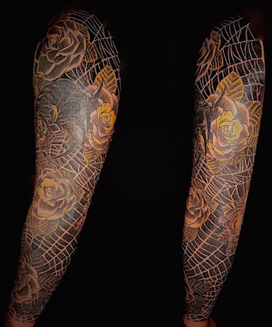 Calypso-Tattoo - Gallery - cobwebs full sleeve tattoo