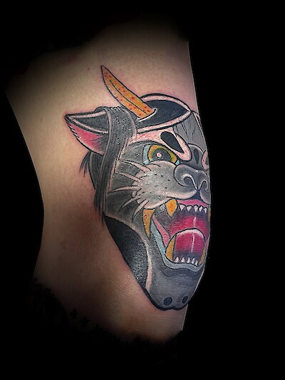 Calypso-Tattoo - Gallery - panther knee tattoo