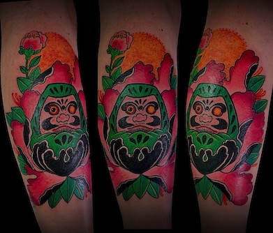 Calypso-Tattoo - Gallery - Japanese Tattoo, Daruma leg tattoo