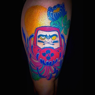 Calypso-Tattoo - Gallery - Daruma , leg piece