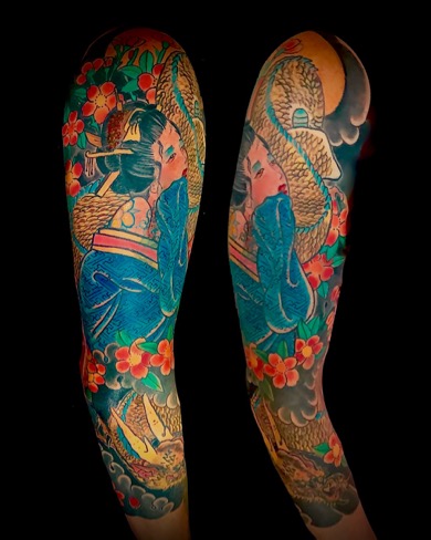 Calypso-Tattoo - Gallery - Geisha sleeve Japanese tattoo