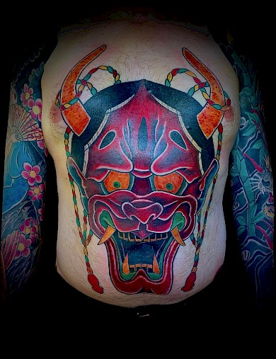 Calypso-Tattoo - Gallery - Hannya Full Front Japanese Tattoo