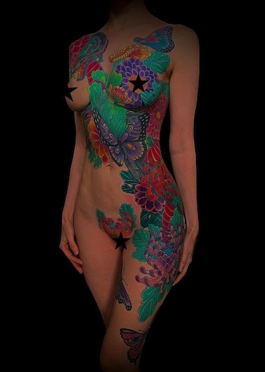 Calypso-Tattoo - Gallery - Japanese tattooed lady full front