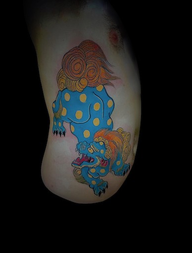 Calypso-Tattoo - Gallerie - Lion dog full ribs tattoo