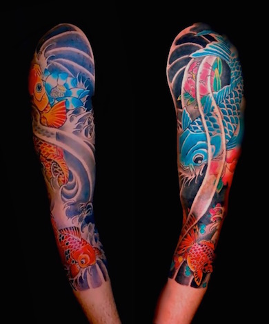 Calypso-Tattoo - Gallery - koi full sleeve Japanese style tattoo