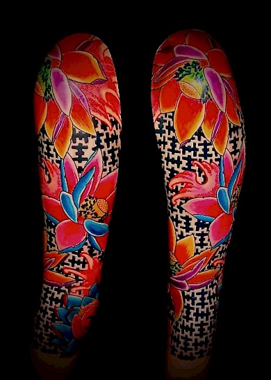 Calypso-Tattoo - Gallery - Lotus Flowers Full sleeve Tattoo
