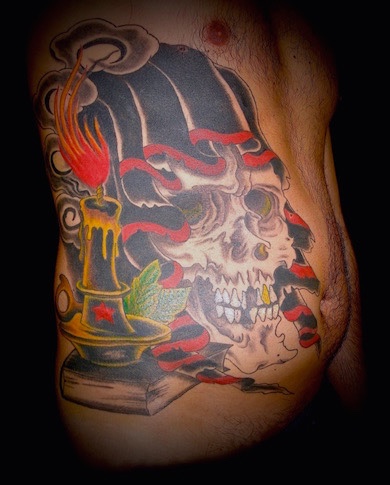 Calypso-Tattoo - Gallery - Skull full ribs