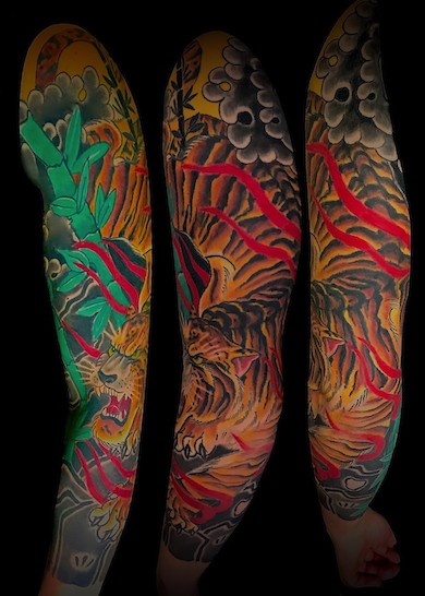Calypso-Tattoo - Gallery - tiger Japanese tattoo full sleeve