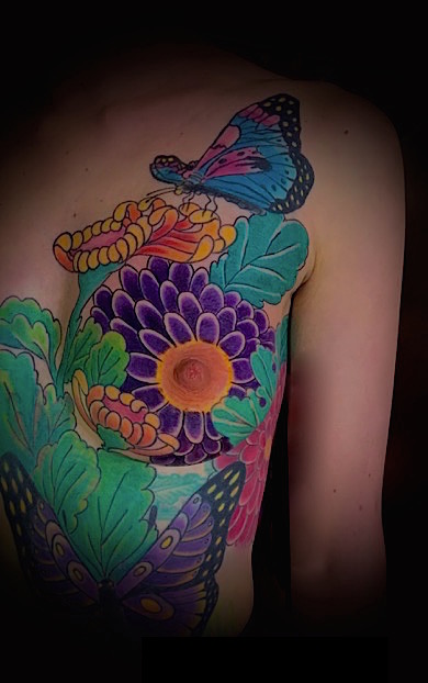 Calypso-Tattoo - Work in progress - flower,full front Japanese tattoo