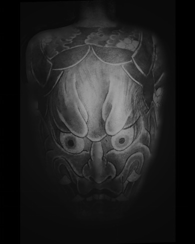 Calypso-Tattoo - Work in progress - mask Hannya, Japanese Tattoo